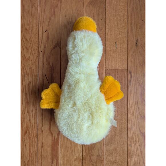 Vintage Chosun Duck Billed Platypus Plush Yellow Lays Flat Bean Bag Stuffed 16" - Picture 3 of 5